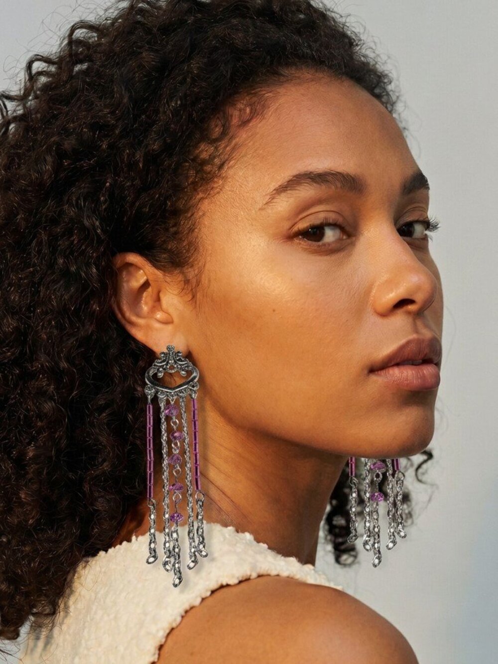 Hot Pink Chandelier Earrings